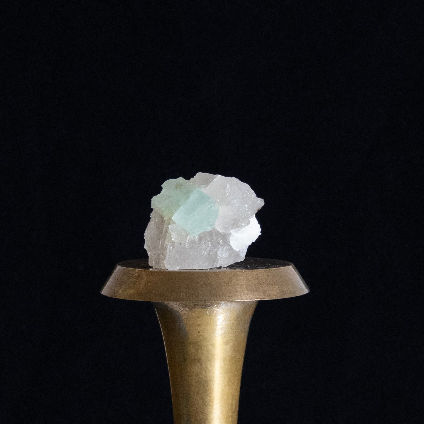 Aquamarine on Quartz with Calcite — Nagar, Pakistan