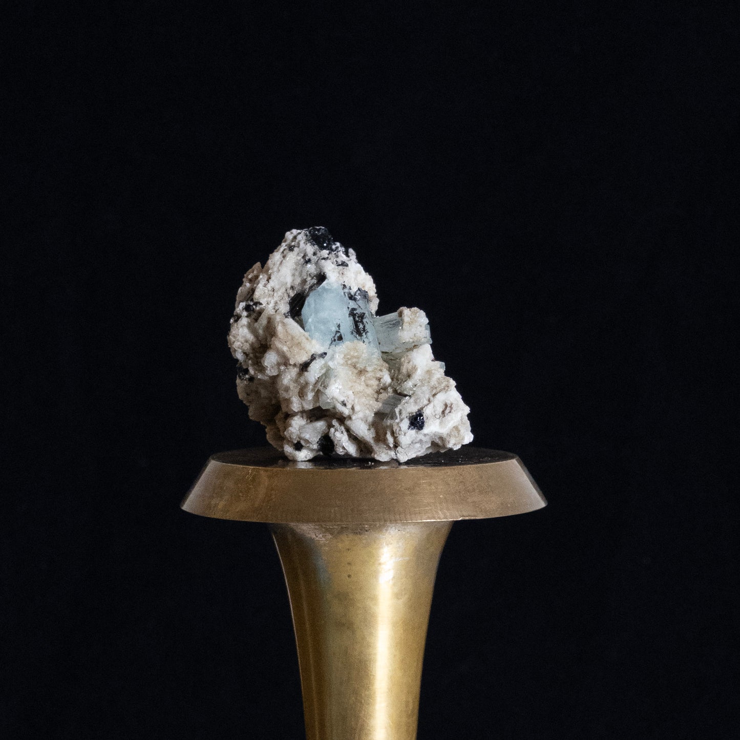 Aquamarine with Black Tourmaline on Quartz Matrix - Skardu, Pakistan