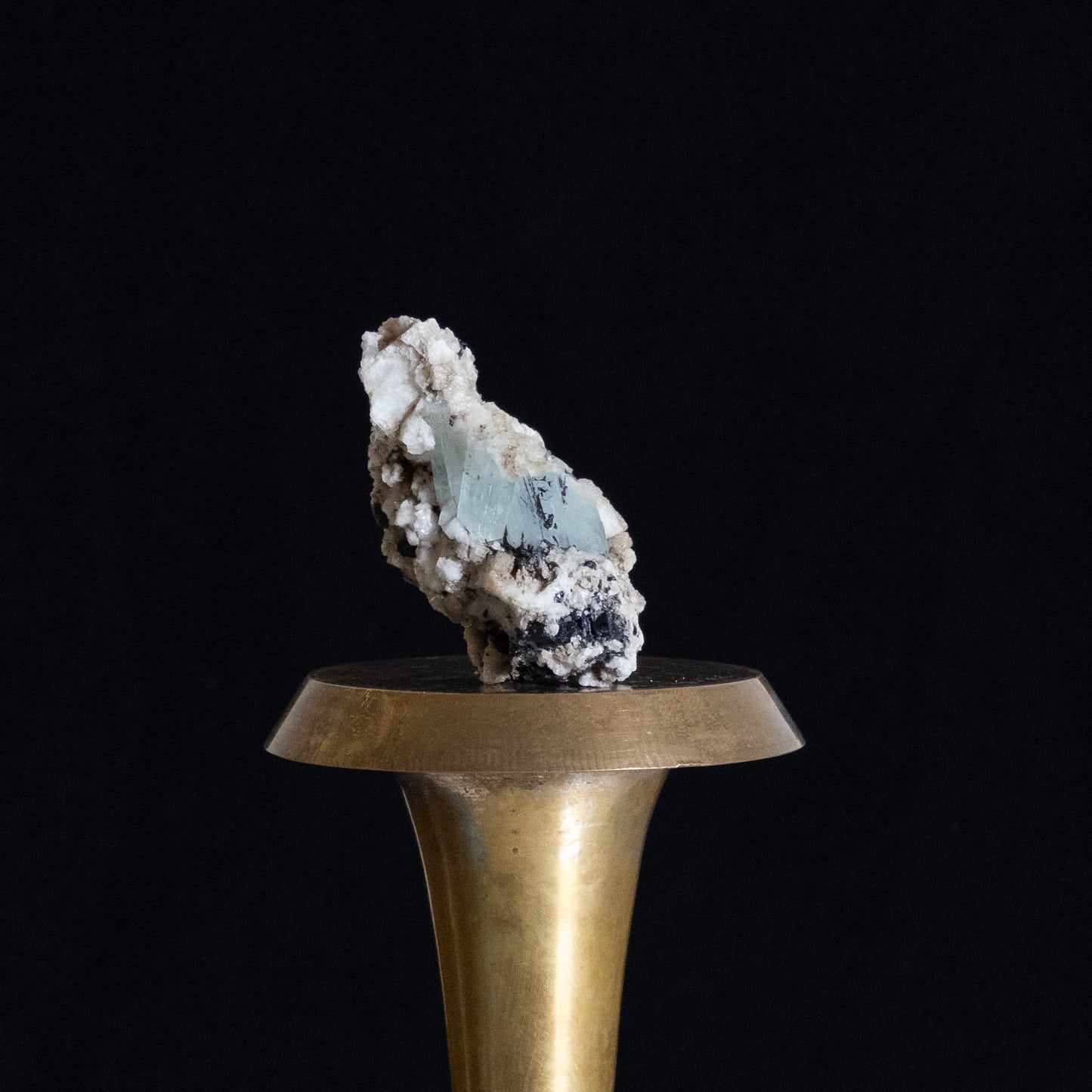 Aquamarine with Black Tourmaline on Quartz Matrix - Skardu, Pakistan