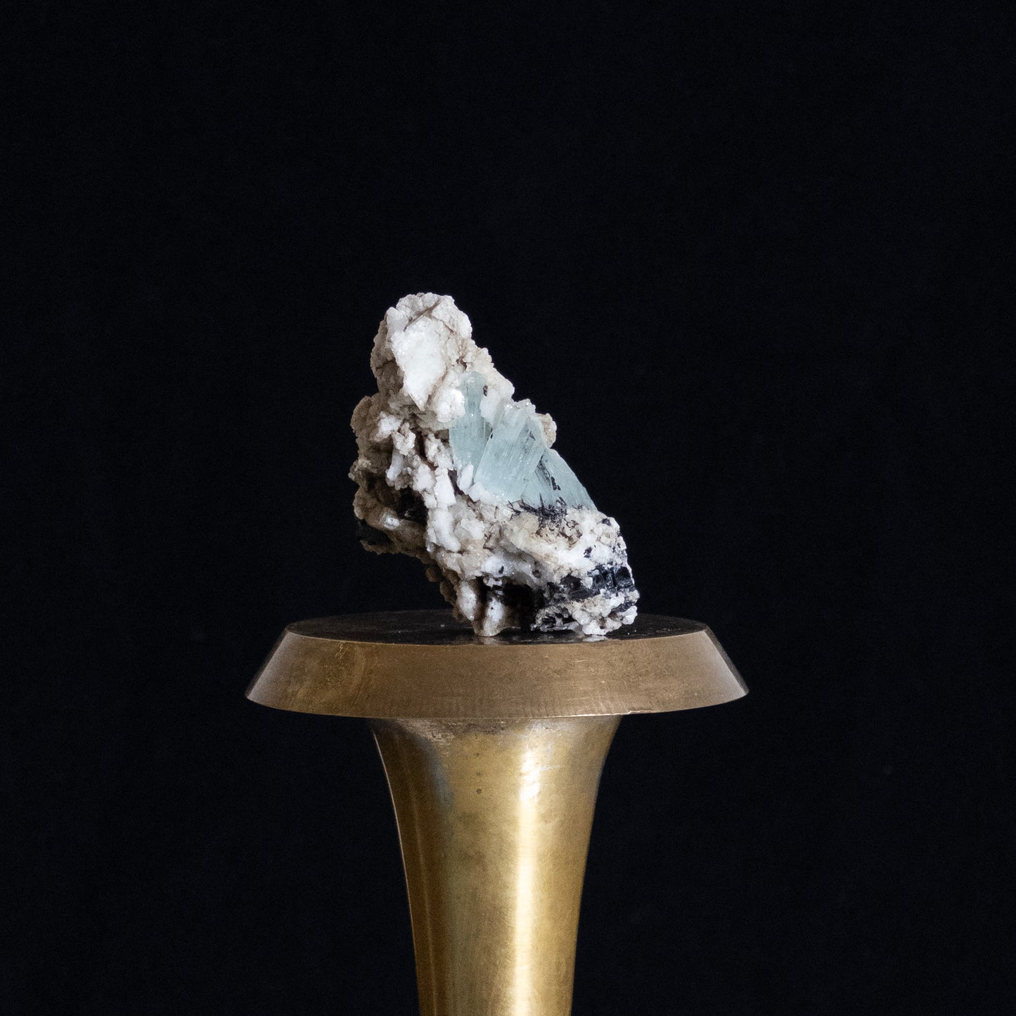 Aquamarine with Black Tourmaline on Quartz Matrix - Skardu, Pakistan